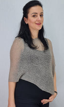 Load image into Gallery viewer, Crochet Lace Knit Small Poncho - Taupe
