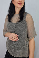Load image into Gallery viewer, Crochet Lace Knit Small Poncho - Taupe