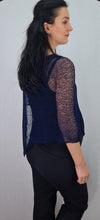 Load image into Gallery viewer, Crochet Lace Knit Small Poncho - Navy