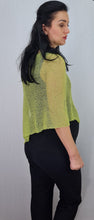 Load image into Gallery viewer, Crochet Lace Knit Small Poncho - Lime