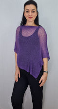 Load image into Gallery viewer, Crochet Lace Knit Small Poncho - Purple