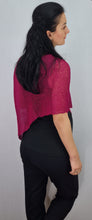 Load image into Gallery viewer, Crochet Lace Knit Small Poncho - Magenta