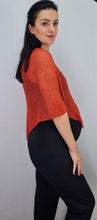 Load image into Gallery viewer, Crochet Lace Knit Small Poncho - Burnt Orange