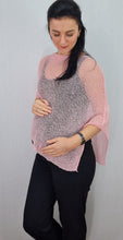 Load image into Gallery viewer, Crochet Lace Knit Small Poncho - Baby Pink