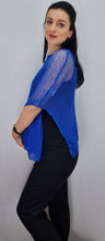Load image into Gallery viewer, Crochet Lace Knit Small Poncho - Royal Blue