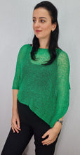 Load image into Gallery viewer, Crochet Lace Knit Small Poncho - Jade Green