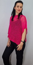 Load image into Gallery viewer, Crochet Lace Knit Small Poncho - Hot Pink