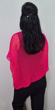 Load image into Gallery viewer, Crochet Lace Knit Small Poncho - Hot Pink