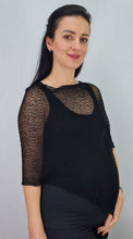 Load image into Gallery viewer, Crochet Lace Knit Small Poncho - Black