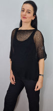 Load image into Gallery viewer, Crochet Lace Knit Small Poncho - Black