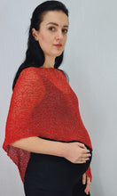 Load image into Gallery viewer, Mimosa Ladies Glitter Small Poncho - Red Gold