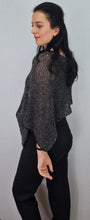 Load image into Gallery viewer, Mimosa Ladies Glitter Small Poncho - Black Silver