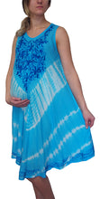 Load image into Gallery viewer, L'Affair Ladies Umbrella Cut Maternity Pregnancy Floral Print Sleeveless Lightweight Casual Beach Summer Dress (Azure Blue, One Size)