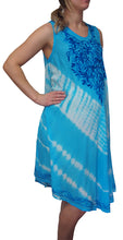 Load image into Gallery viewer, L'Affair Ladies Umbrella Cut Maternity Pregnancy Floral Print Sleeveless Lightweight Casual Beach Summer Dress (Azure Blue, One Size)