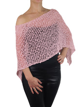 Load image into Gallery viewer, Popcorn Style Crochet Poncho - Baby Pink