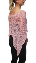 Load image into Gallery viewer, Popcorn Style Crochet Poncho - Baby Pink