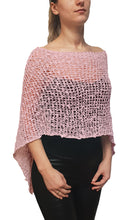 Load image into Gallery viewer, Popcorn Style Crochet Poncho - Baby Pink