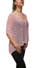 Load image into Gallery viewer, Popcorn Style Crochet Poncho - Baby Pink
