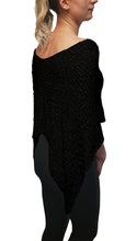 Load image into Gallery viewer, Popcorn Style Crochet Poncho - Black