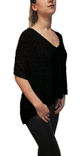 Load image into Gallery viewer, Popcorn Style Crochet Poncho - Black