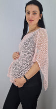 Load image into Gallery viewer, Popcorn Style Crochet Poncho - Baby Pink