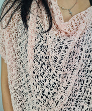 Load image into Gallery viewer, Popcorn Style Crochet Poncho - Baby Pink