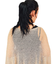 Load image into Gallery viewer, Crochet Lace Knit Batwing Poncho - Beige