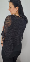 Load image into Gallery viewer, Popcorn Style Crochet Poncho - Black