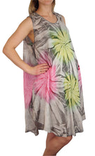 Load image into Gallery viewer, L'Affair Ladies Umbrella Cut Maternity Pregnancy Floral Print Sleeveless Lightweight Casual Beach Summer Dress (Black Lime, One Size)