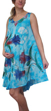 Load image into Gallery viewer, L'Affair Ladies Umbrella Cut Maternity Pregnancy Floral Print Sleeveless Lightweight Casual Beach Summer Dress (Bubblegum Tie Dye, One Size)