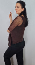 Load image into Gallery viewer, Crochet Lace Knit Small Poncho - Chocolate Brown