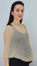 Load image into Gallery viewer, Mimosa Ladies Glitter Small Poncho - Cream Gold
