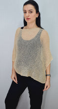 Load image into Gallery viewer, Mimosa Ladies Glitter Small Poncho - Cream Gold