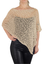 Load image into Gallery viewer, Popcorn Style Crochet Poncho - Cream