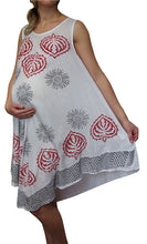 Load image into Gallery viewer, L'Affair Ladies Umbrella Cut One Size Floral Print Sleeveless Beach Summer Dress Fits UK 8-18 (Cool White Summer)