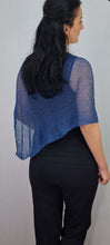 Load image into Gallery viewer, Crochet Lace Knit Small Poncho - Dark Denim