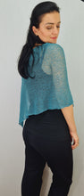 Load image into Gallery viewer, Crochet Lace Knit Small Poncho - Dark Teal