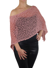Load image into Gallery viewer, Popcorn Style Crochet Poncho - Dusty Pink