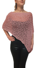 Load image into Gallery viewer, Popcorn Style Crochet Poncho - Dusty Pink