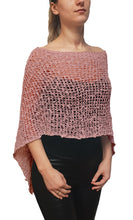 Load image into Gallery viewer, Popcorn Style Crochet Poncho - Dusty Pink