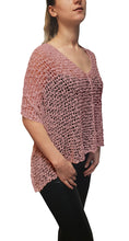Load image into Gallery viewer, Popcorn Style Crochet Poncho - Dusty Pink