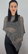 Load image into Gallery viewer, Popcorn Style Crochet Poncho - Dark Grey