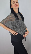 Load image into Gallery viewer, Popcorn Style Crochet Poncho - Dark Grey