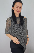 Load image into Gallery viewer, Popcorn Style Crochet Poncho - Dark Grey
