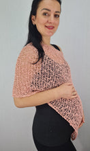Load image into Gallery viewer, Popcorn Style Crochet Poncho - Dusty Pink