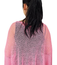 Load image into Gallery viewer, Crochet Lace Knit Batwing Poncho - Dusty Pink