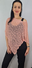 Load image into Gallery viewer, Popcorn Style Crochet Poncho - Dusty Pink
