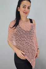 Load image into Gallery viewer, Popcorn Style Crochet Poncho - Dusty Pink