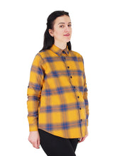Load image into Gallery viewer, Flannel Shirts 100% Cotton Checked Mustard/Royal Blue