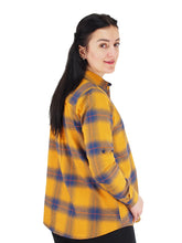 Load image into Gallery viewer, Flannel Shirts 100% Cotton Checked Mustard/Royal Blue